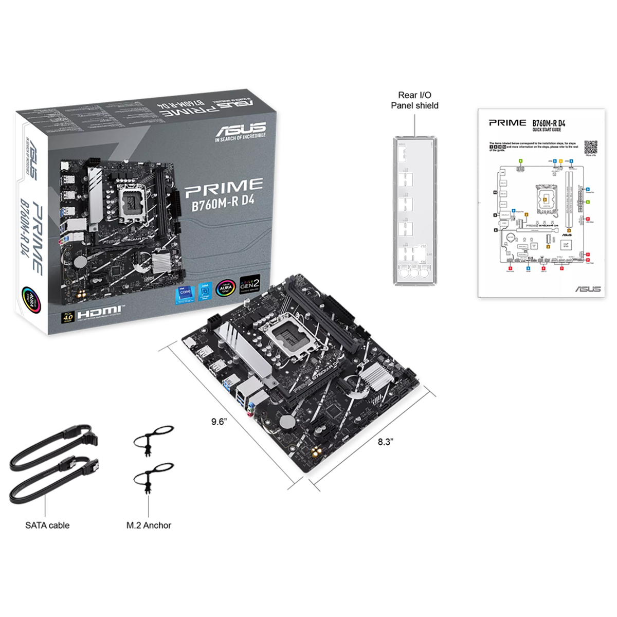 Материнская плата Asus PRIME B760M-R D4 Soc-1700 Intel B760 2xDDR4 mATX AC`97 8ch(7.1) 2.5Gg RAID+HD