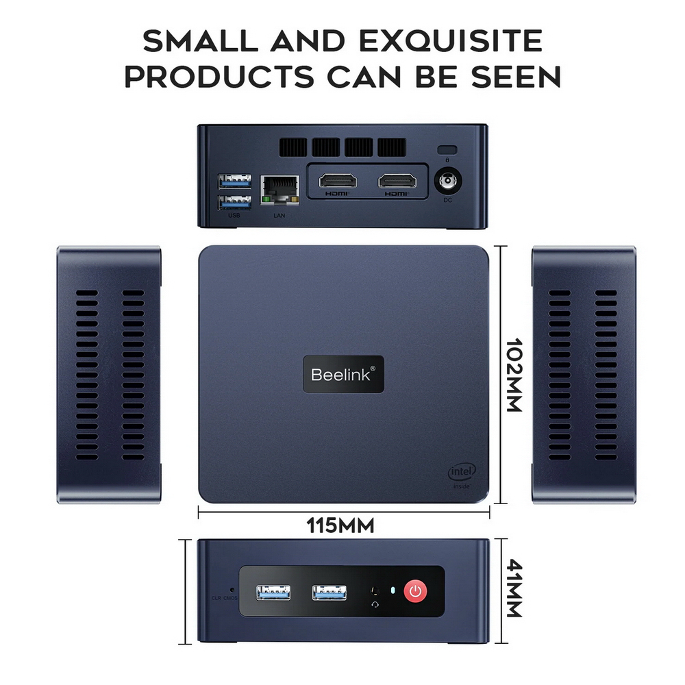 Мини-компьютер Beelink MINI S, CPU: Intel® Celeron® N5095 Processor , 4C/4T , GPU : Intel® UHD Graph