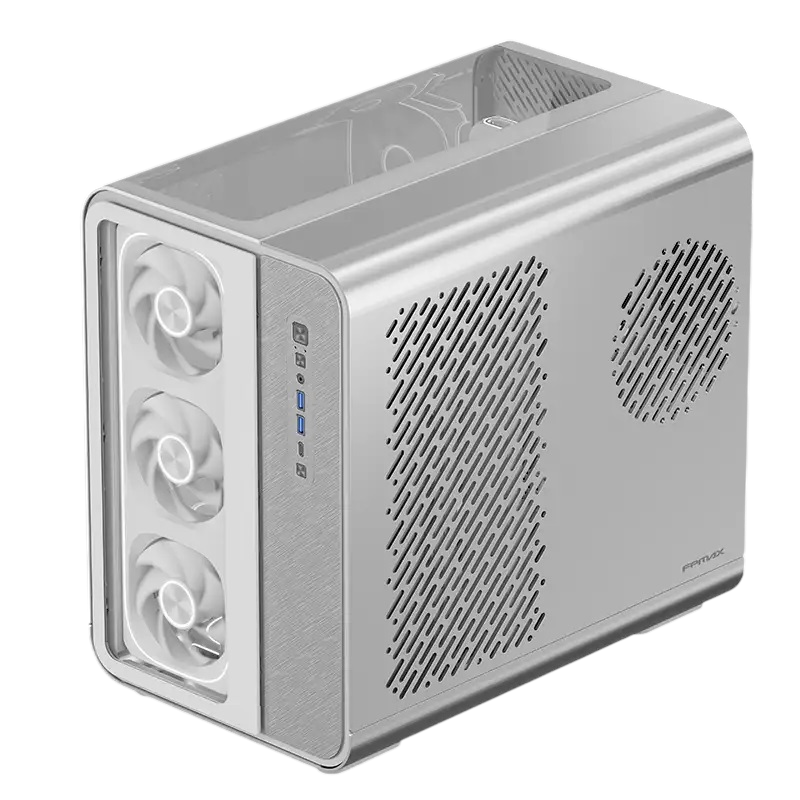 Корпус без блока питания/ Case FPMAX Apex P1 PLUS SLV, Midi-Tower, TG, 1x360mm + 1x120mm ARGB, 2xUSB-A 3.0 + 1xUSB Type-C, ATX, mATX, mITX Silver