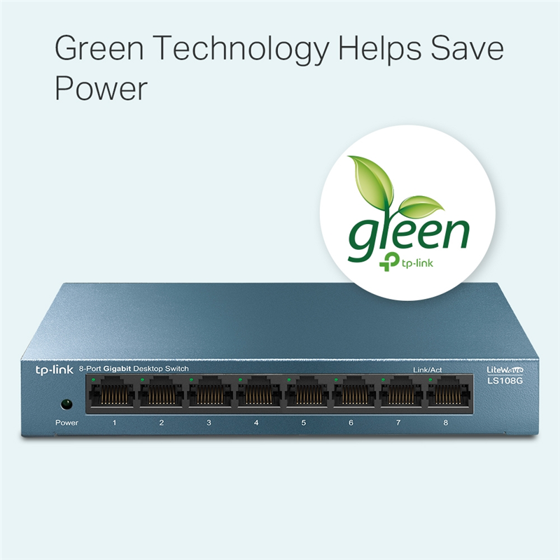 Коммутатор TP-Link LS108G (L2) 8x1Гбит/с неуправляемый