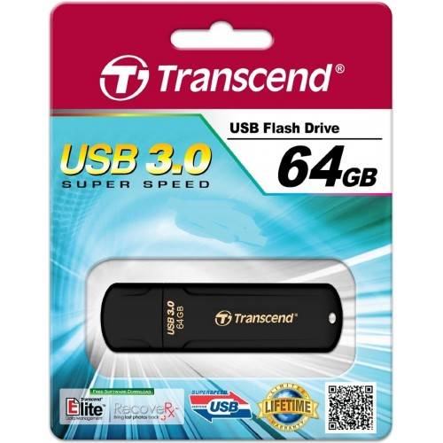 Флеш накопитель 64GB Transcend JetFlash 700, USB 3.1, Черный
