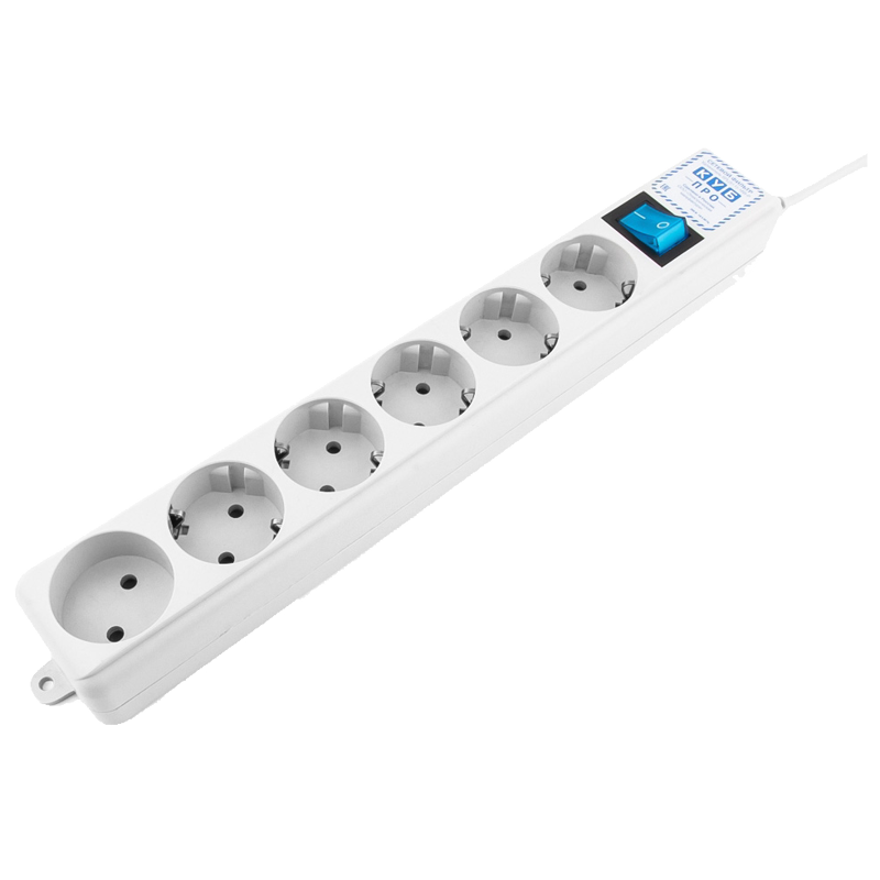 Сетевой фильтр Powercube SPL(5+1)-16B-P-3M-WHITE 3м (6 розеток) белый (коробка)