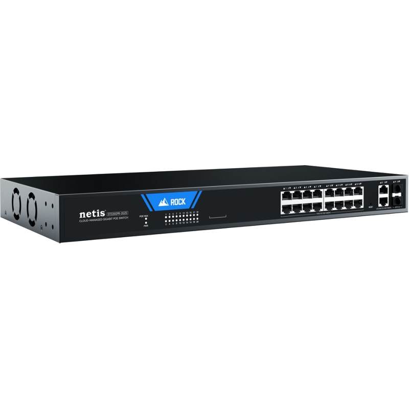 Коммутатор Netis ST220GPR-2G2S (L2) 18x1Гбит/с 2SFP 16PoE 225W настраиваемый