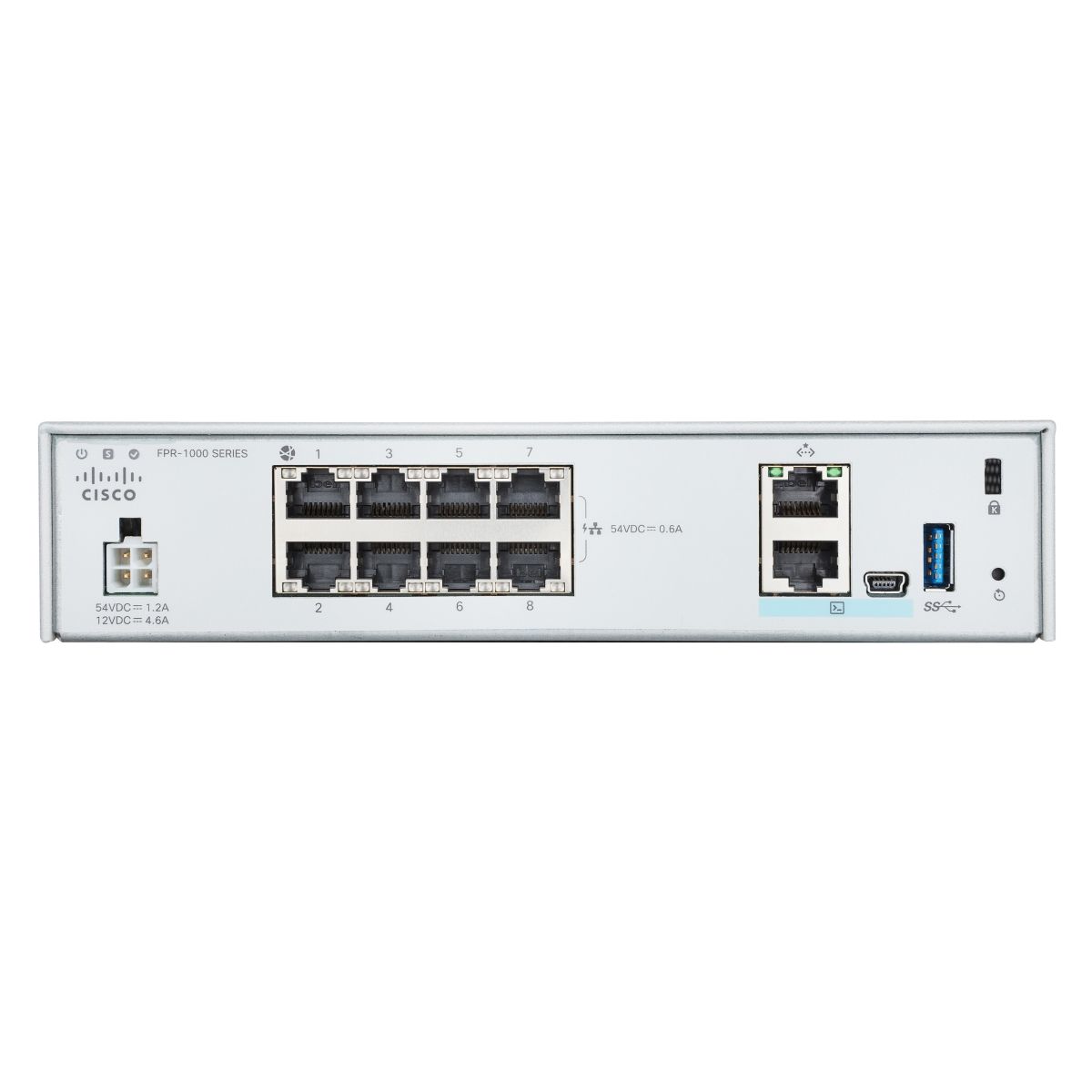 Межсетевой экран CISCO Firepower 1010 NGFW Appliance Firewall, 8x 1GbE RJ-45, FTD Software, FW 890Mb