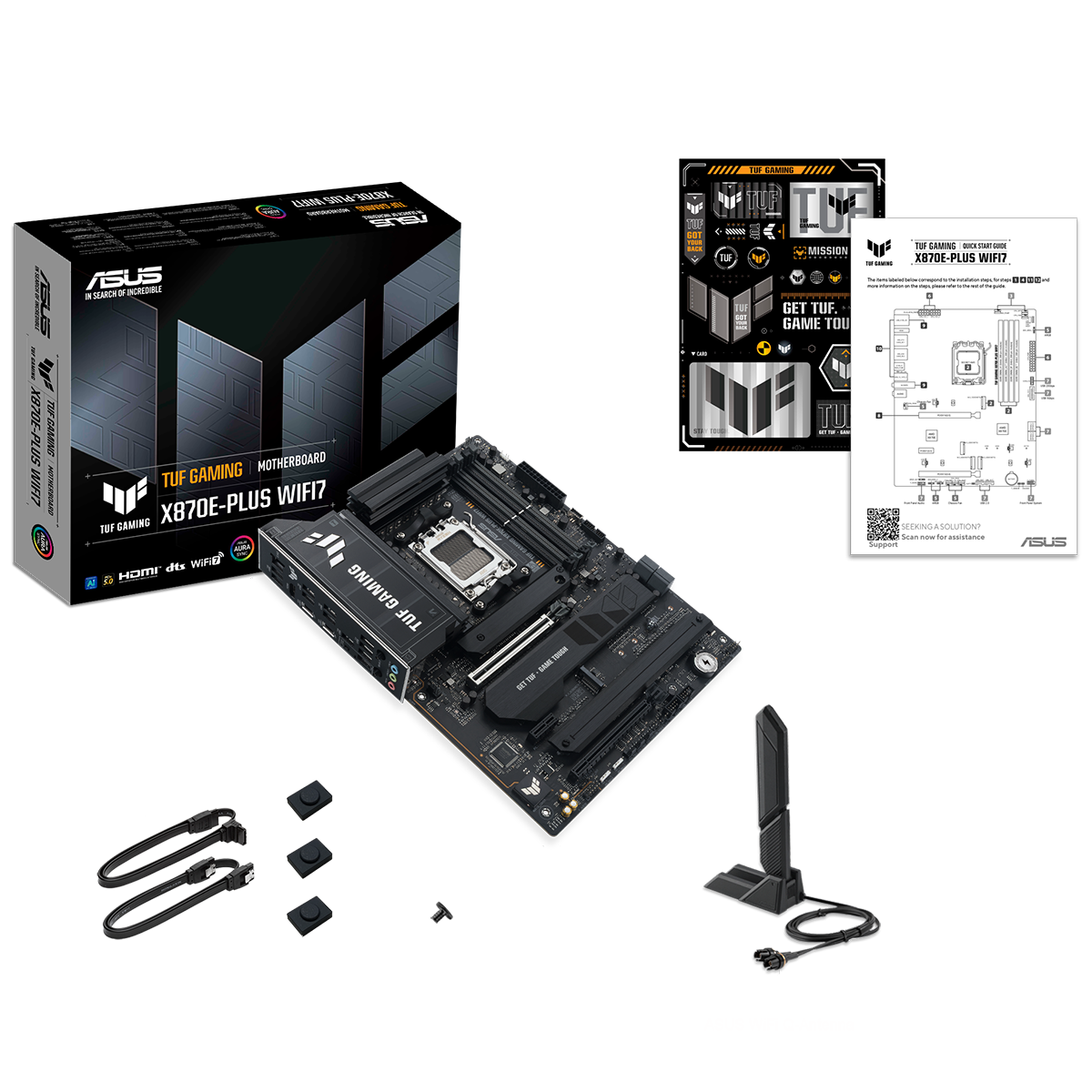 Материнская плата Asus TUF GAMING X870E-PLUS WIFI7 Socket AM5 AMD X870E 4xDDR5 ATX AC`97 8ch(7.1) 2.