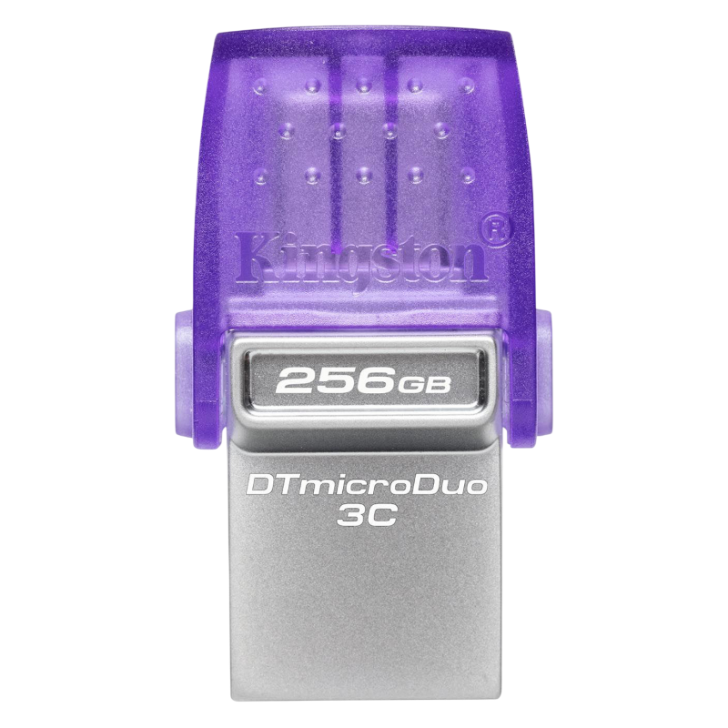 Флеш Диск Kingston 256Gb DataTraveler microDuo 3C DTDUO3CG3/256GB USB3.0 фиолетовый