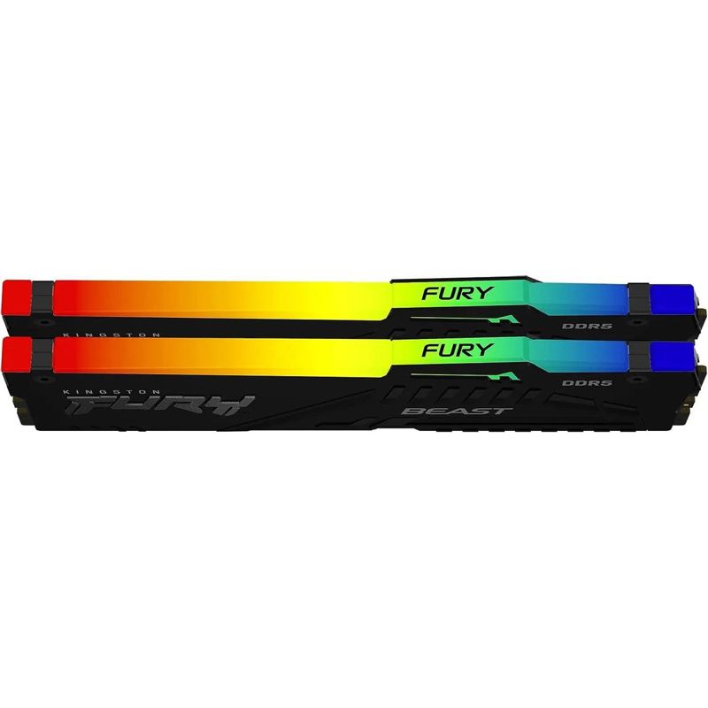 Модуль памяти Kingston 64GB DDR5 5600 DIMM FURY Beast Black RGB  kit 2*32,Non-ECC,  CL40, 1.25V, 288