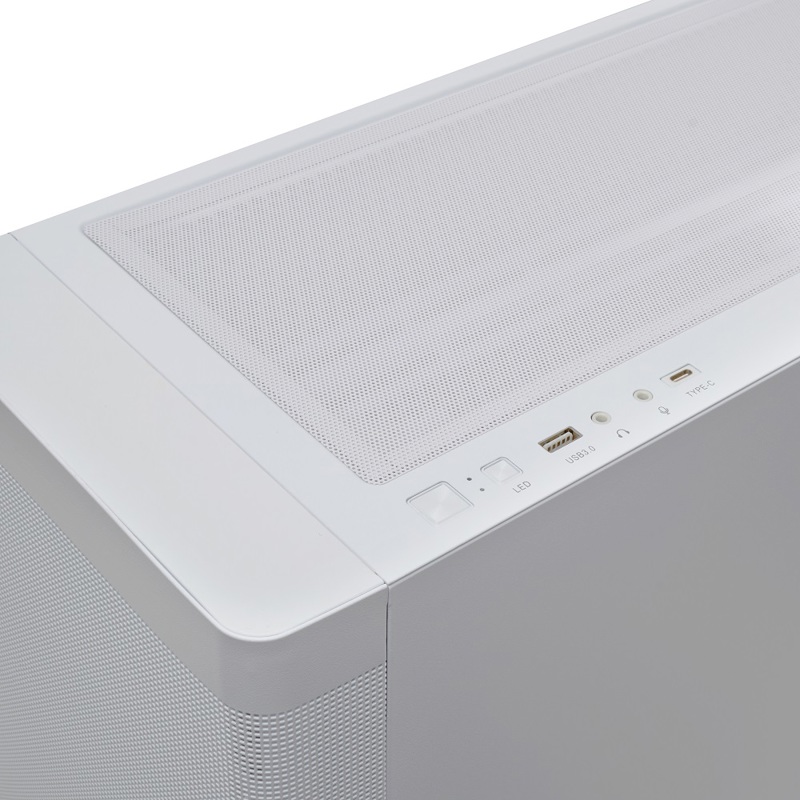 Корпус HSPD M740, Mesh Mid Tower, White, TG, 0.6 SPCC, no fans, E-ATX, ATX, mATX, mITX, 170/400/200m