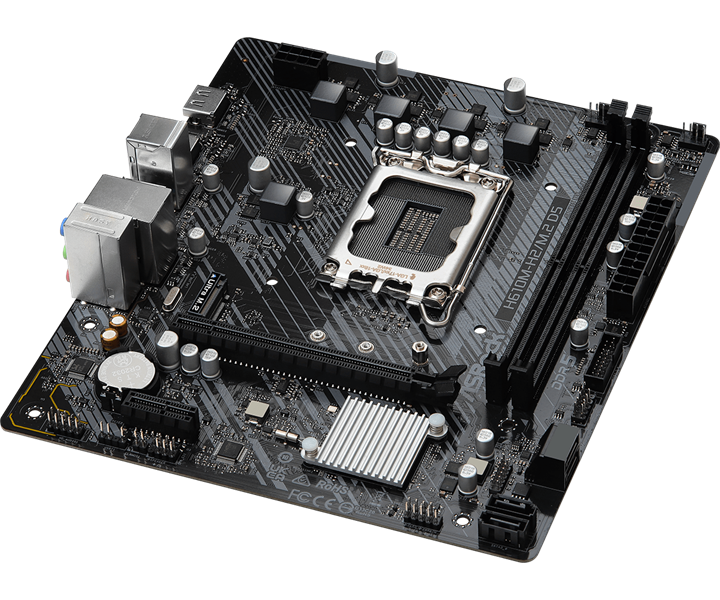 Материнская плата Asrock H610M-H2/M.2 D5 Soc-1700 Intel H610 2xDDR5 mATX AC`97 8ch(7.1) GbLAN+HDMI