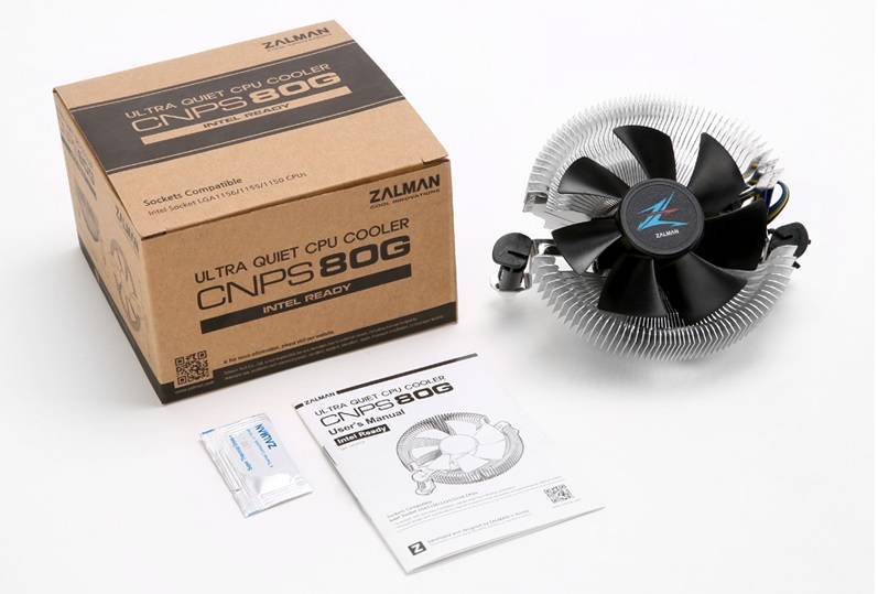 Кулер Zalman CNPS80G REV 3 (1150/1151/1155, 65W, 25.3 dB, 1000-2000 rpm, 85мм, 4pin) RTL