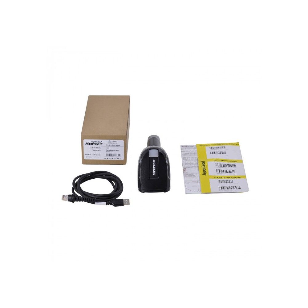 Сканер штрих-кода MERTECH ручной проводной 2420 P2D 1D/2D USB , RS232 черный IP65 (4231)