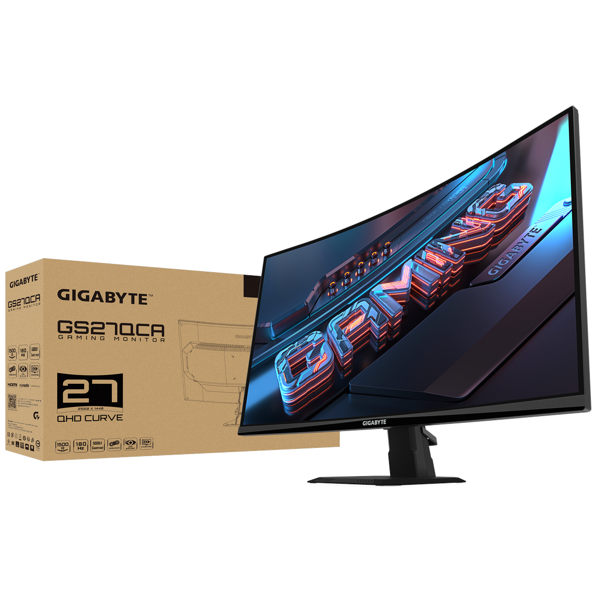 Монитор 27" Gigabyte GS27QCA EK  Black  (VA, 2560x1440, 2xHDMI 2.0, 1xDP1.4, 250кд/м2, 5000:1, 