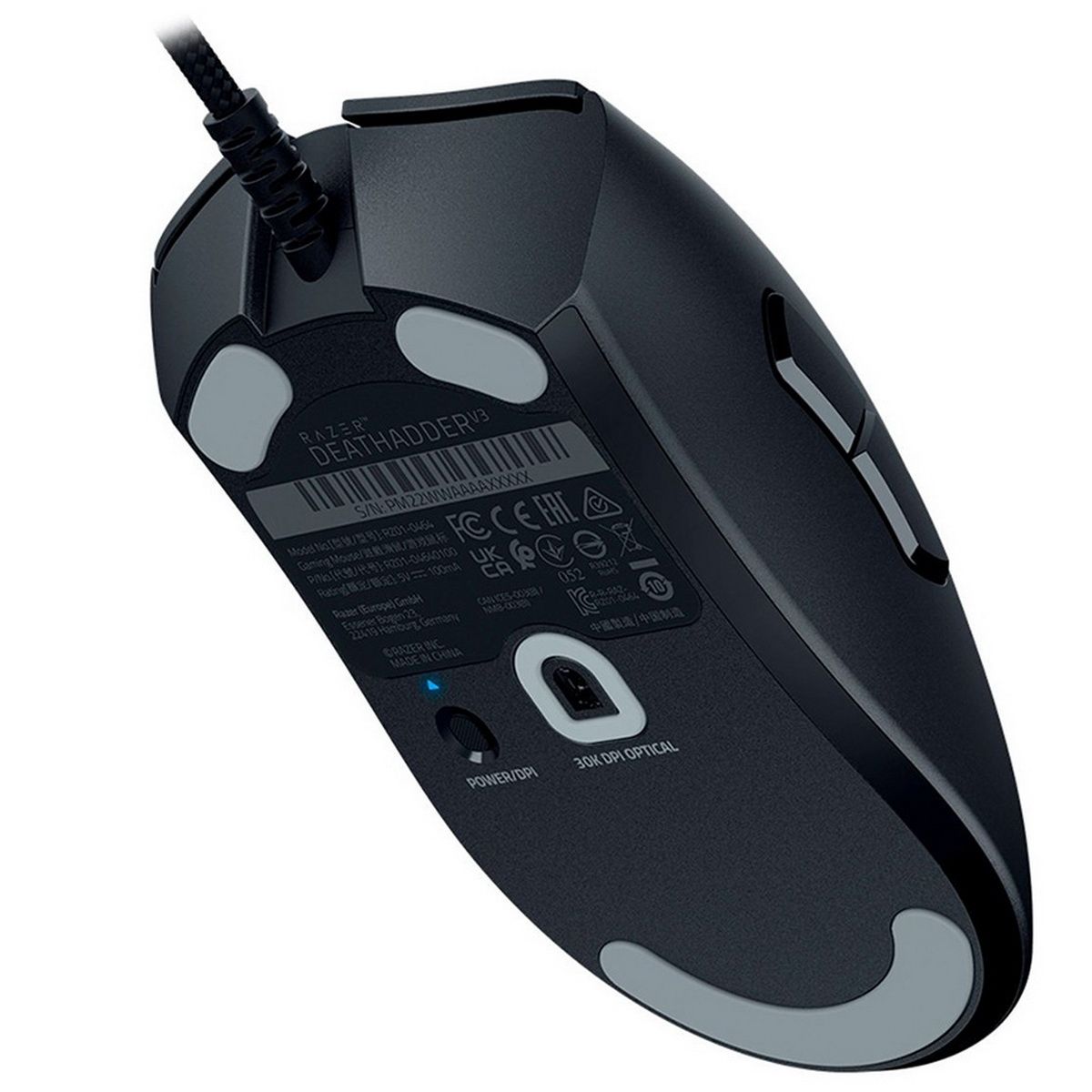 Мышь Razer DeathAdder V3 черный оптическая 30000dpi USB 6but (RZ01-04640100-R3M1)