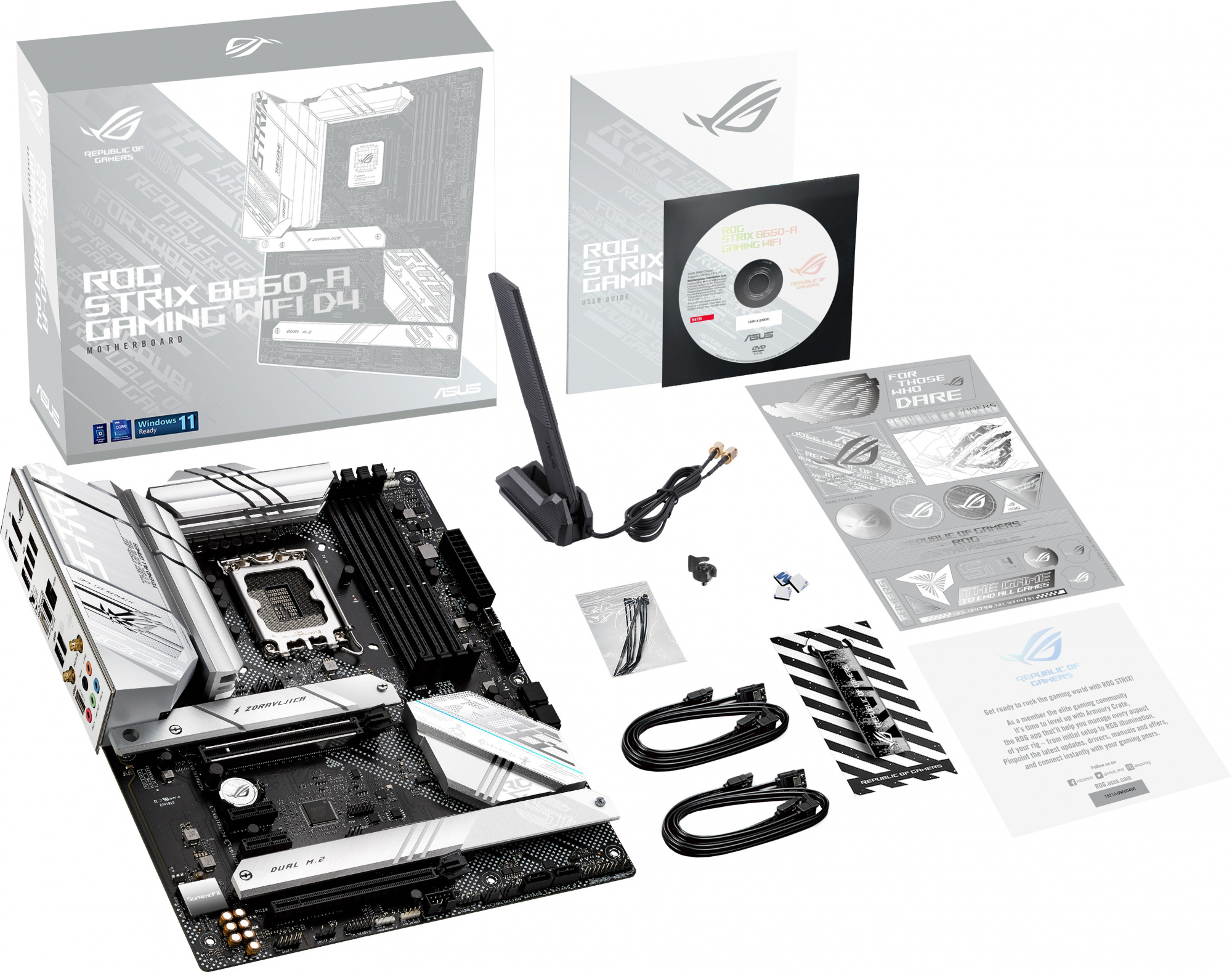 Материнская плата Asus ROG STRIX B660-A GAMING WIFI D4 Soc-1700 Intel B660 4xDDR4 ATX AC`97 8ch(7.1)