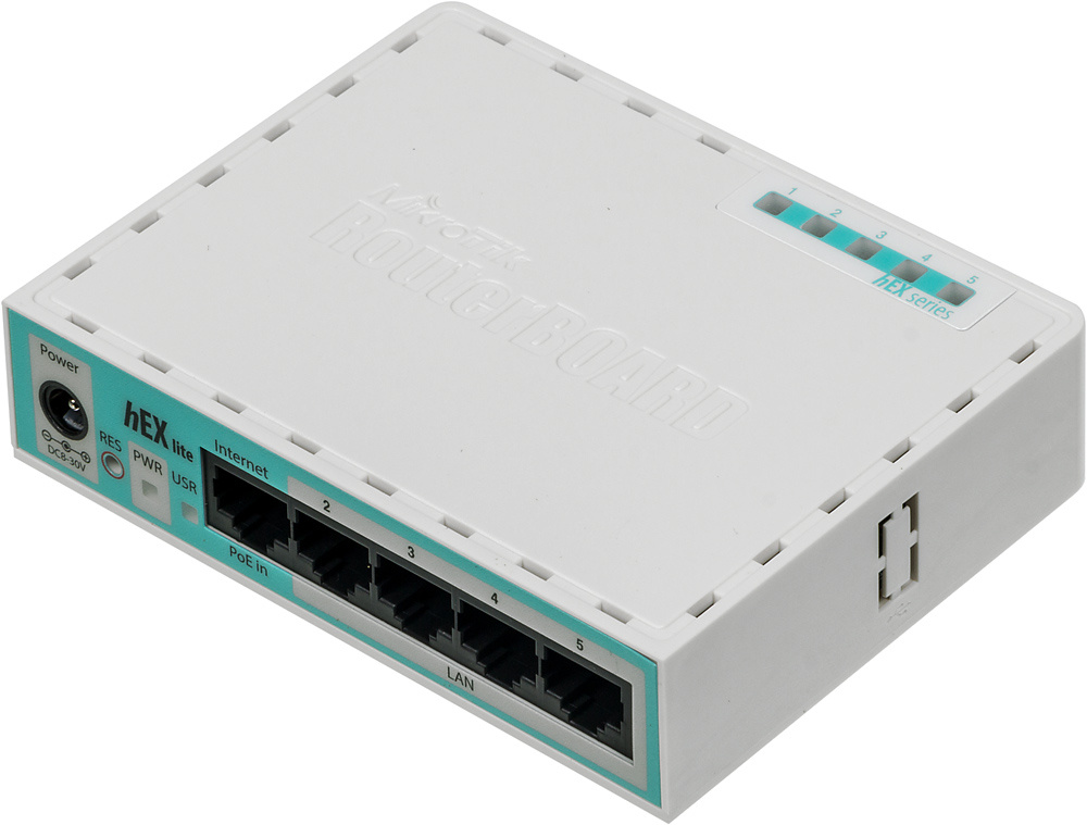 Маршрутизатор MIKROTIK RB750r2 hEX lite Router. 5x Ethernet 10/100, PoE {60}  (000378)