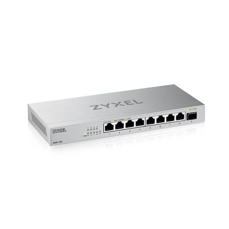 Коммутатор Zyxel XMG-108-ZZ0101F (L2) 8x2.5Гбит/с 1SFP+ неуправляемый