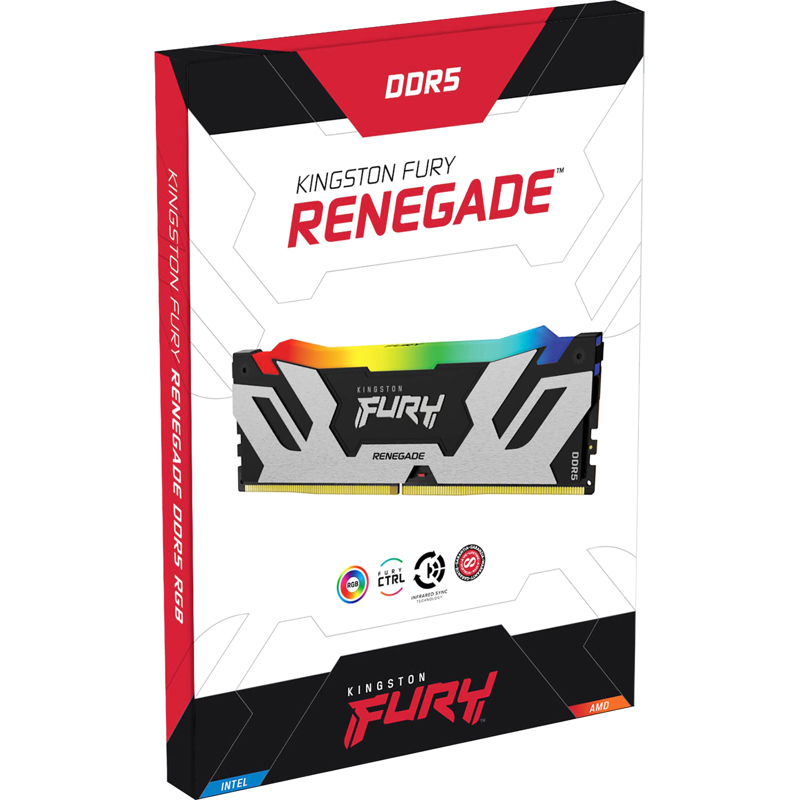 Память DDR5 16GB 7200MHz Kingston KF572C38RSA-16 Fury Renegade Black RGB RTL Gaming PC5-57600 CL38 D