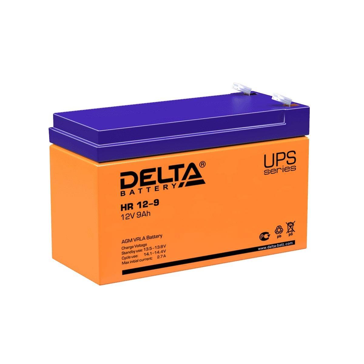 Delta Аккумуляторная батарея для ИБП HR 12-9 (12V/9Ah)