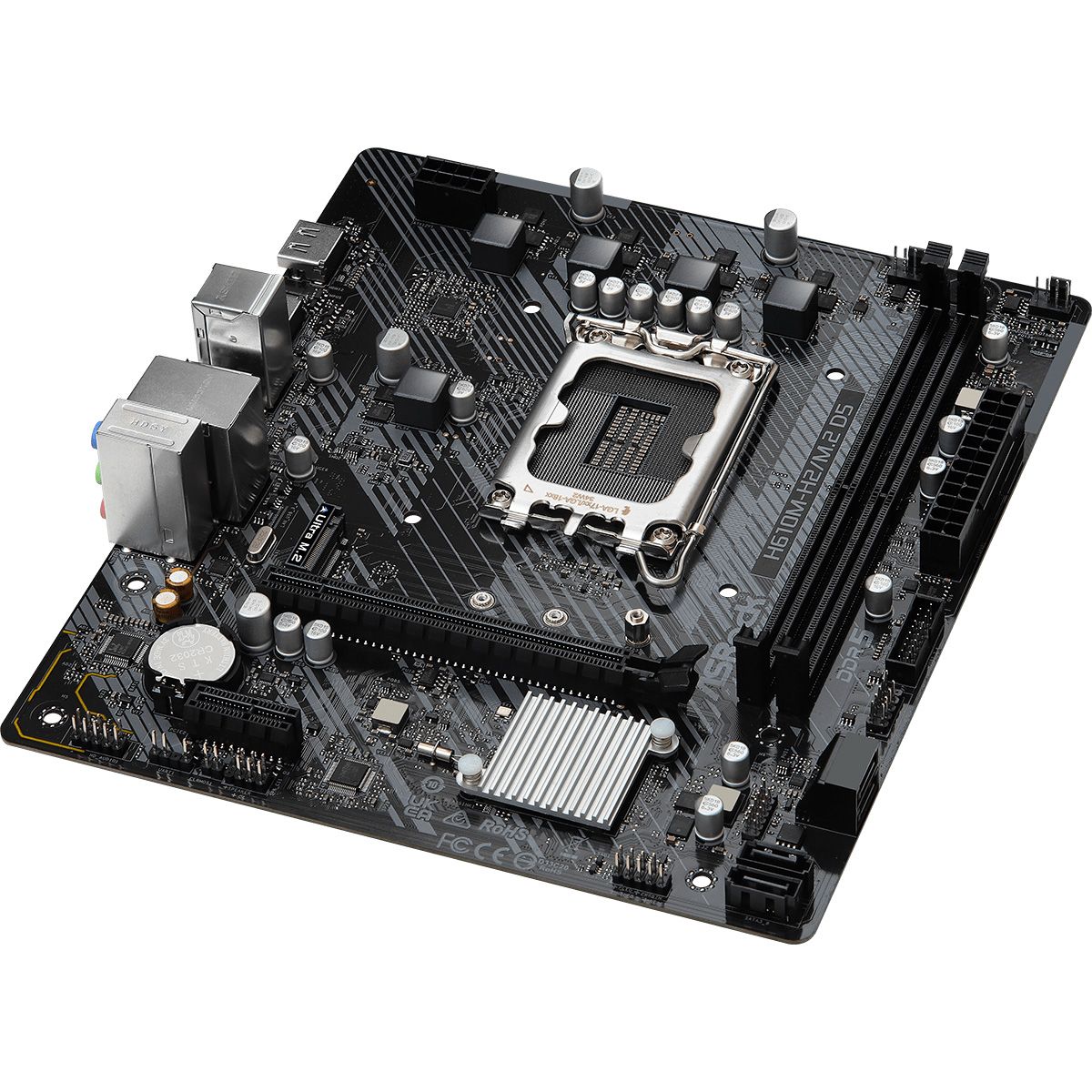 Материнская плата Asrock H610M-H2/M.2 D5 Soc-1700 Intel H610 2xDDR5 mATX AC`97 8ch(7.1) GbLAN+HDMI