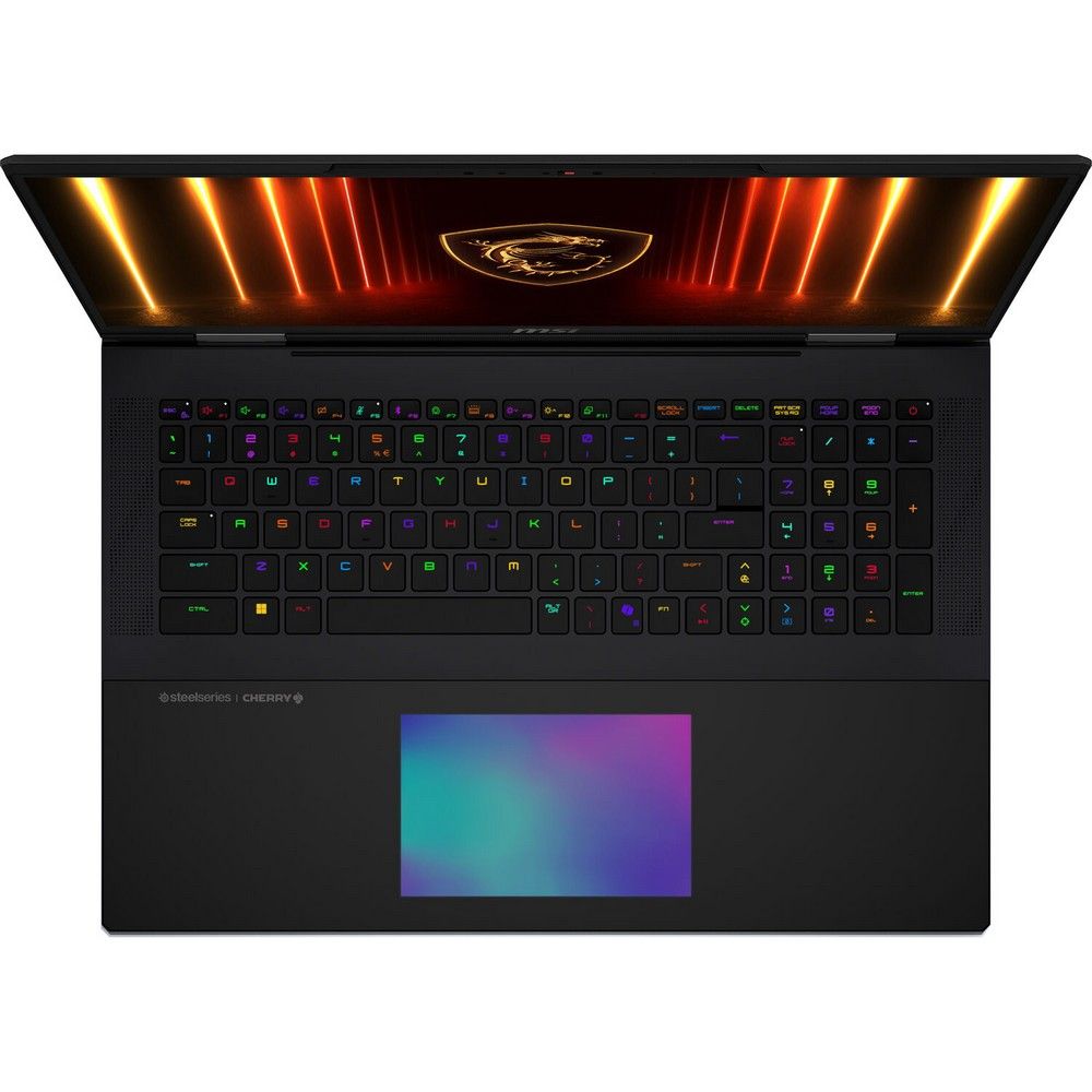 MSI Titan 18 HX AI A2XWJG-206RU Этот мощный игровой и профессиональный ноутбук сочетает большой 18 экран с ультра-высоким разрешением 3840x2400 и MiniLED-подсветкой, что обеспечивает исключительную детализацию и глубокую контрастность для работы с видео и