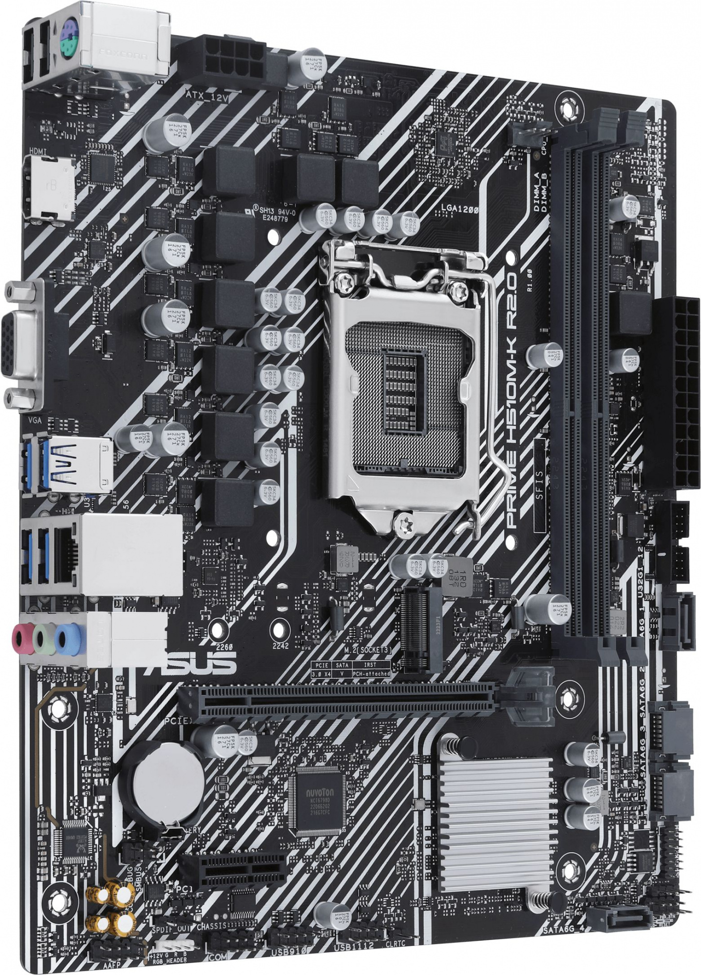 Материнская плата Asus PRIME H510M-K R2.0 Soc-1200 Intel H470 2xDDR4 mATX AC`97 8ch(7.1) GbLAN+VGA+H