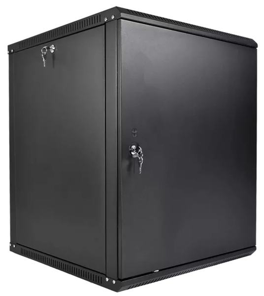 Шкаф коммутационный ЦМО ШРН-Эконом (ШРН-Э-18.650.1-9005) настенный 18U 600x650мм пер.дв.стал.лист 85кг черный 600мм 31кг 180град. 930мм IP20 металл