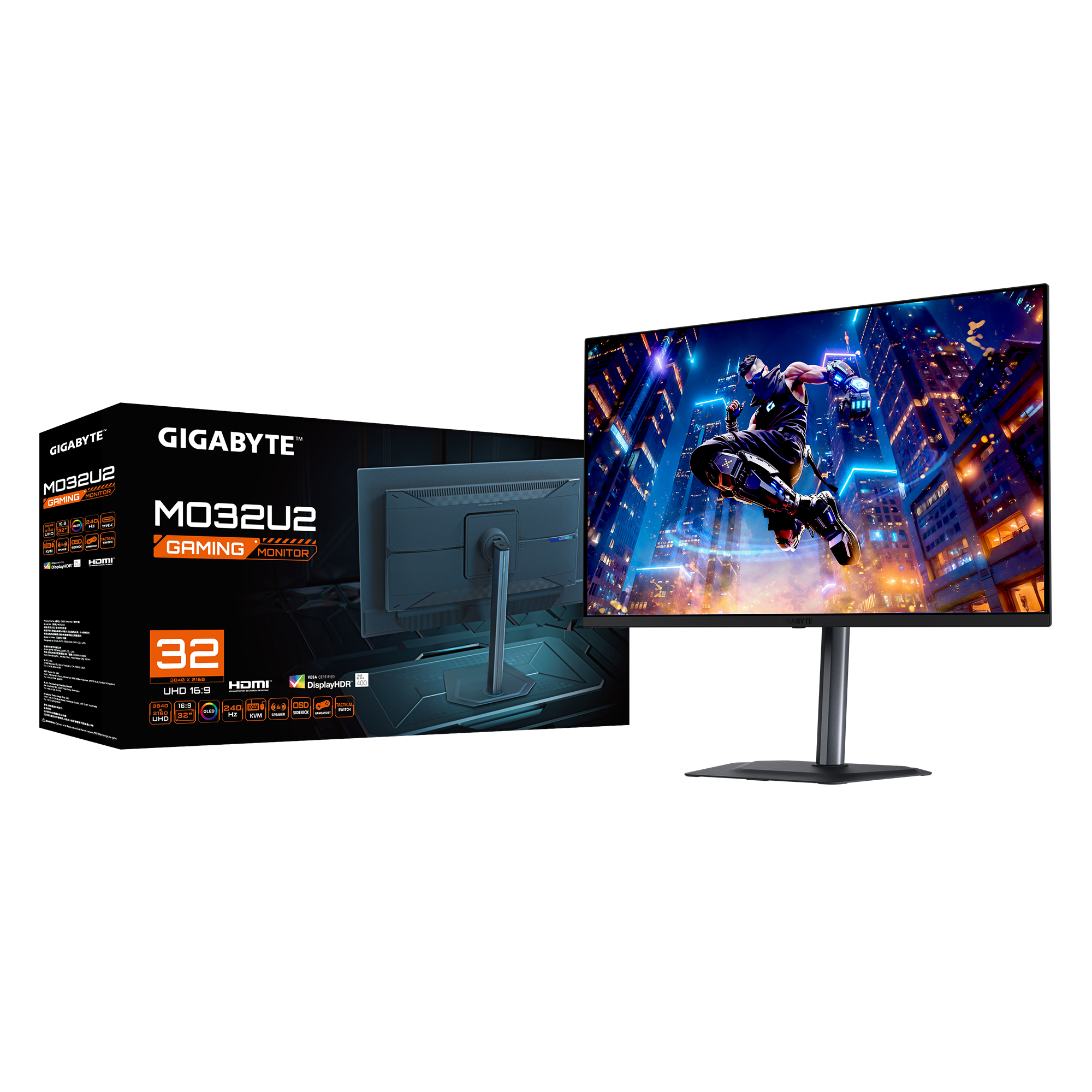 Монитор 31.5" Gigabyte MO32U2 EK Black (31,5 "QD-OLED, 3840 x 2160, 240Hz, 2xHDMI 2.1, DP 