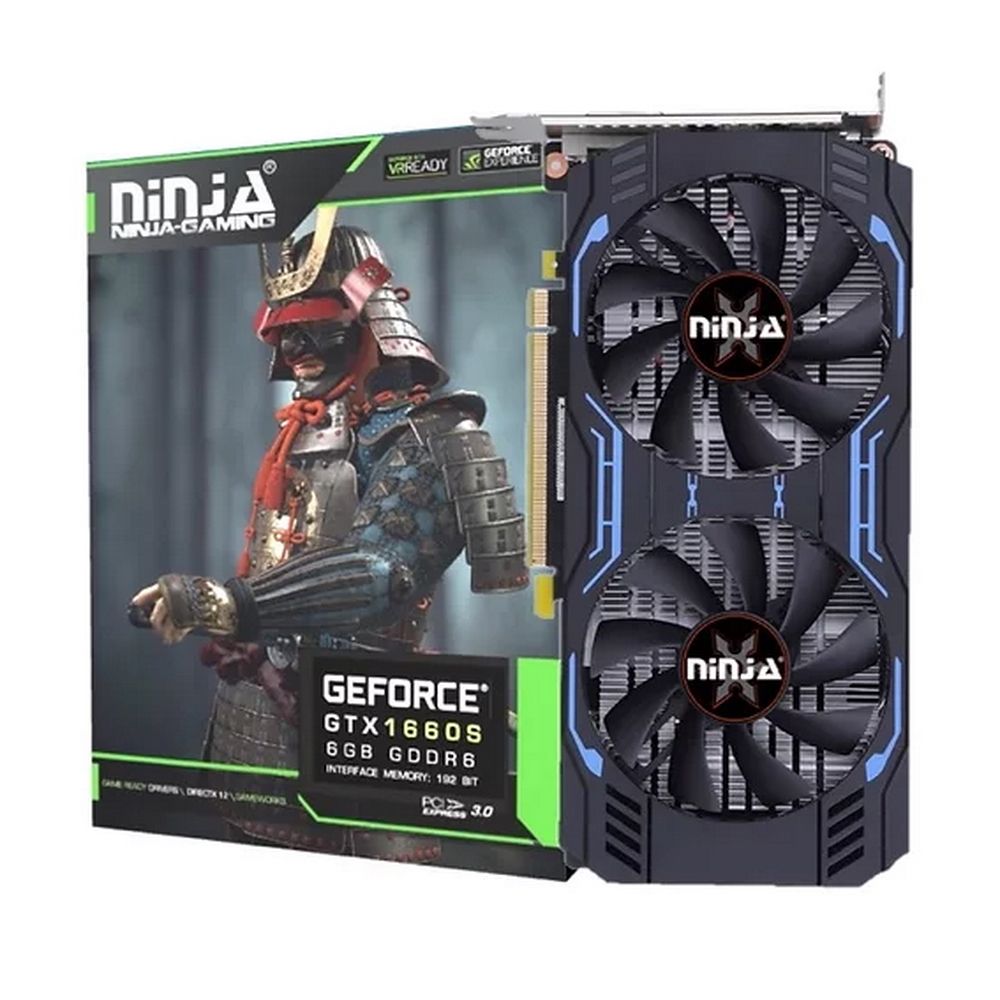 Видеокарта Ninja (Sinotex) Ninja GTX1660SUPER PCIE (1408SP) NK166SF66F  6GB 192BIT GDDR6 (DVI/HDMI/D