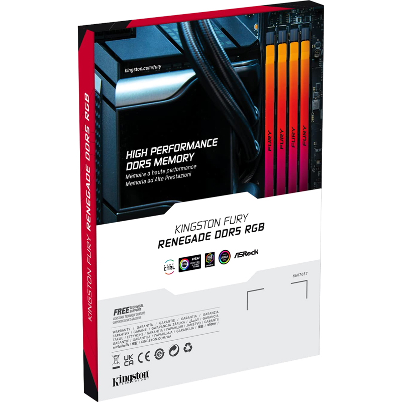 Память DDR5 16GB 7200MHz Kingston KF572C38RSA-16 Fury Renegade Black RGB RTL Gaming PC5-57600 CL38 D