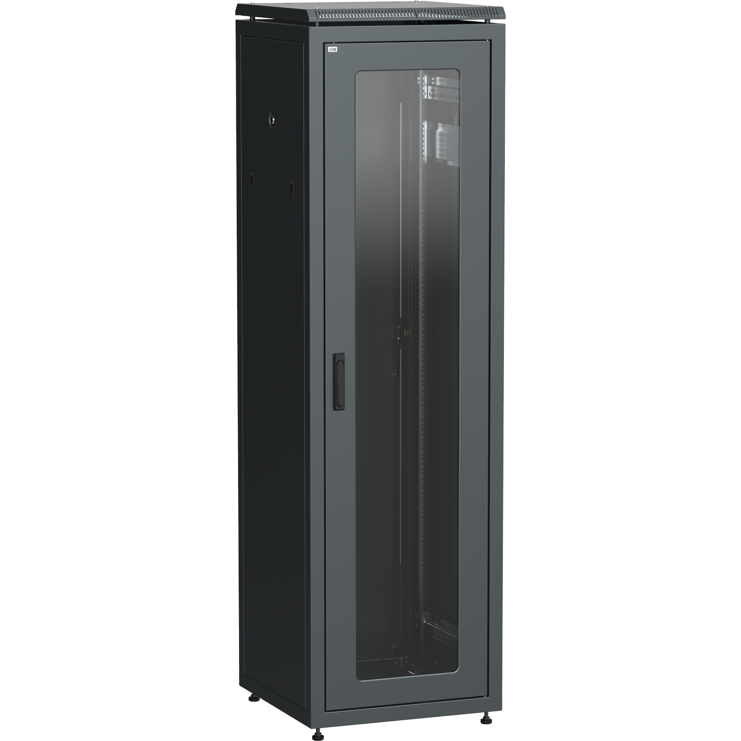 Шкаф серверный ITK Linea N (LN05-42U88-GM) напольный 42U 800x800мм пер.дв.стекл металл 1000кг черный