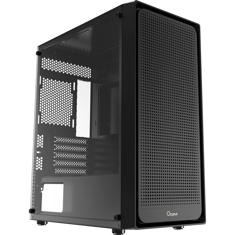 Корпус Ocypus Gamma C50 BK, Mini-Tower, TG, no fans, 1xUSB-A 3.0 + 2xUSB 2.0, mATX, mITX Black