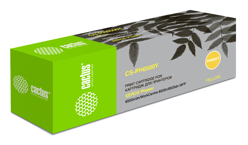 Картридж лазерный Cactus CS-PH6500Y 106R01603 желтый (2500стр.) для Xerox Phaser 6500/WorkCentre 650