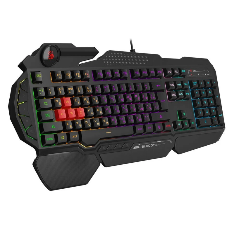 Клавиатура A4Tech Bloody B310N черный USB Multimedia for gamer LED (подставка для запястий) (B310N)