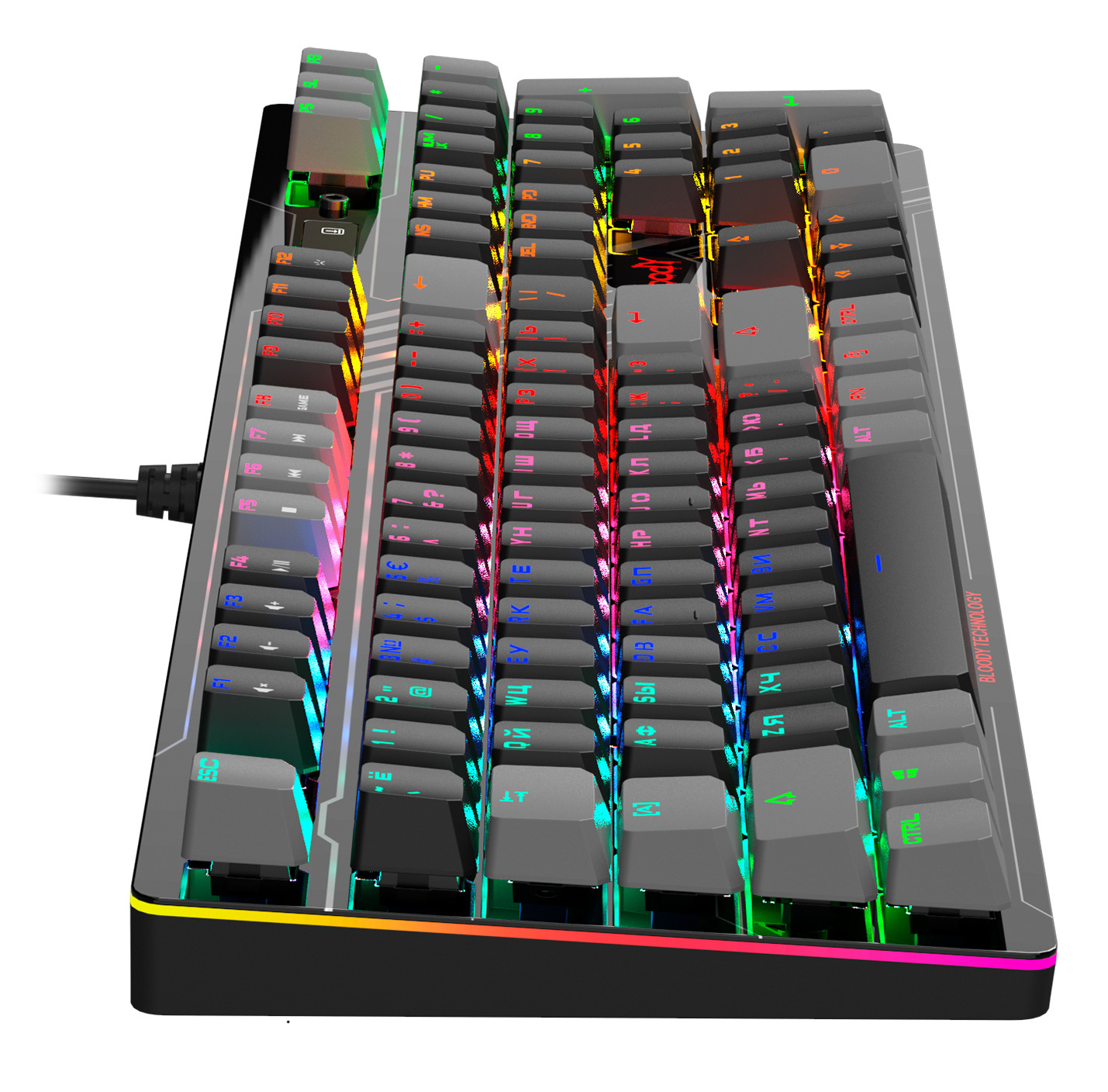 Клавиатура A4Tech Bloody B808N механическая черный/серый USB for gamer LED