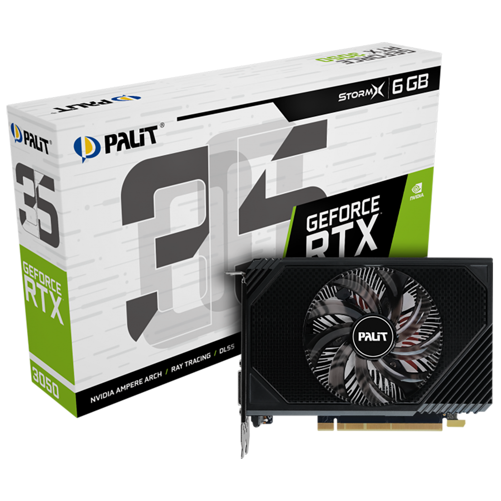 Видеокарта PALIT NE63050018JE-1072F RTX3050 STORMX 6GB GDDR6 96bit DVI HDMI DP