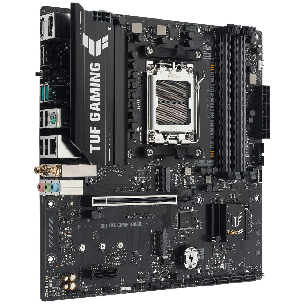 Материнская плата ASUS TUF GAMING A620AM-PLUS WIFI, AM5, A620A, 4*DDR5, 4*SATA, 2*M.2, 2*USB 3.2, 4*