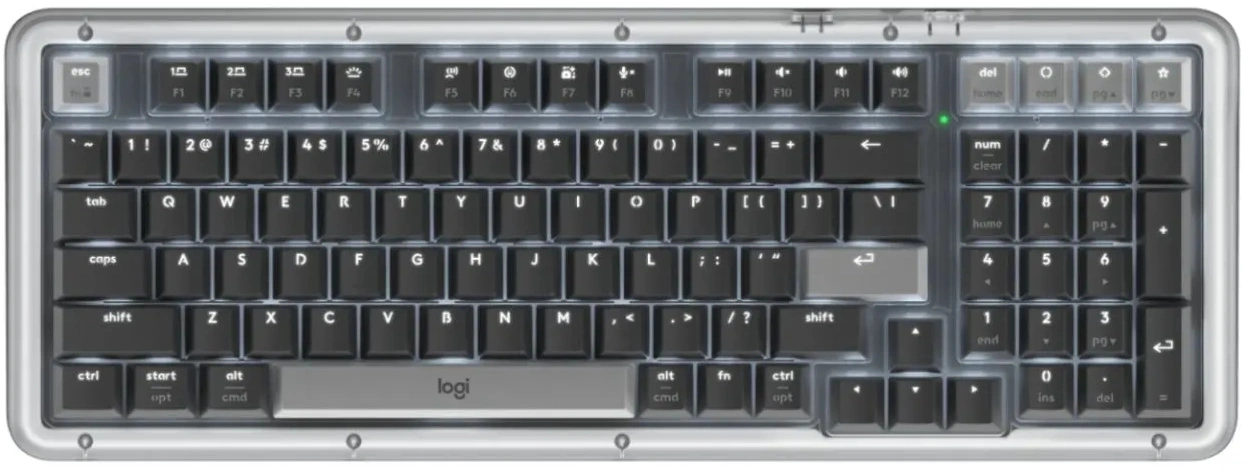 Клавиатура Logitech K98M механическая графитовый USB беспроводная BT/Radio Multimedia LED (подставка для запястий) (920-013040)