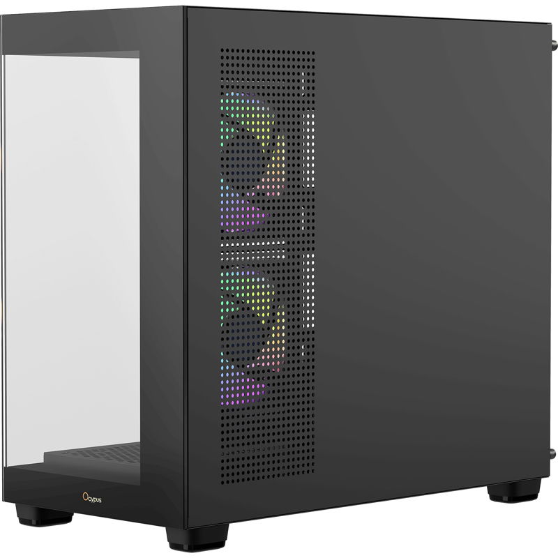 Корпус Ocypus Gamma C52 BK ARGB, Mini-Tower, TG, 3x120mm ARGB, 1xUSB-A 3.0 + 2xUSB 2.0, mATX, mITX B