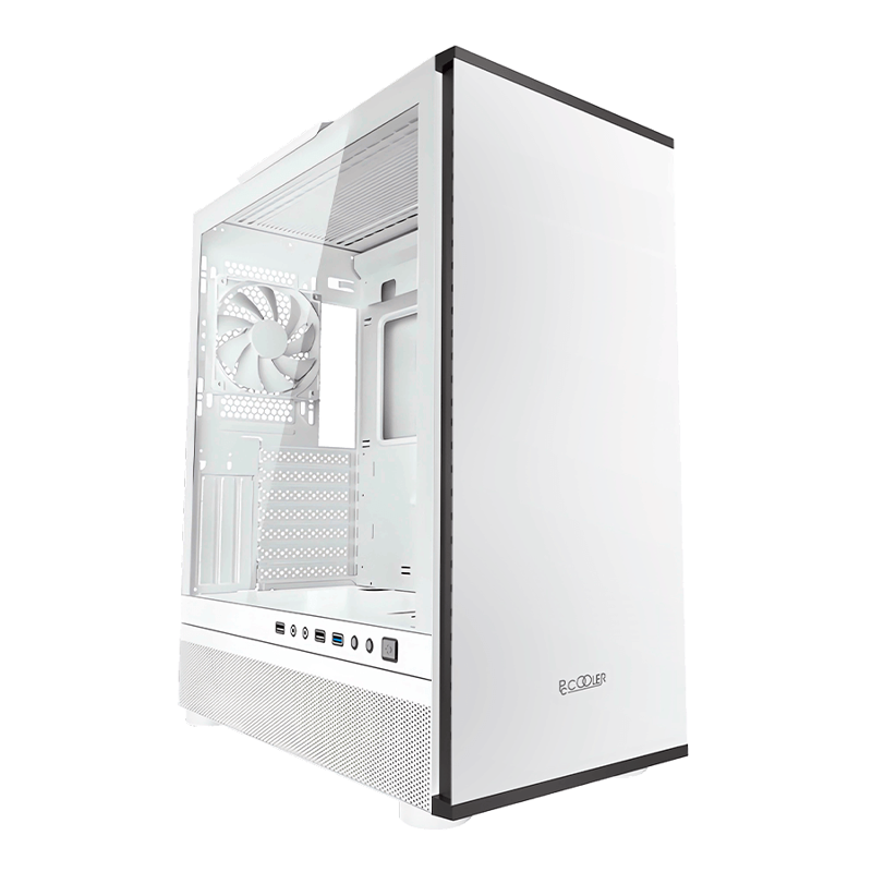 Корпус PCCooler IE200 WH, Tempered Glass Full Tower, White, TG, SPCC, 1x120mm ARGB E-ATX, ATX, mATX,