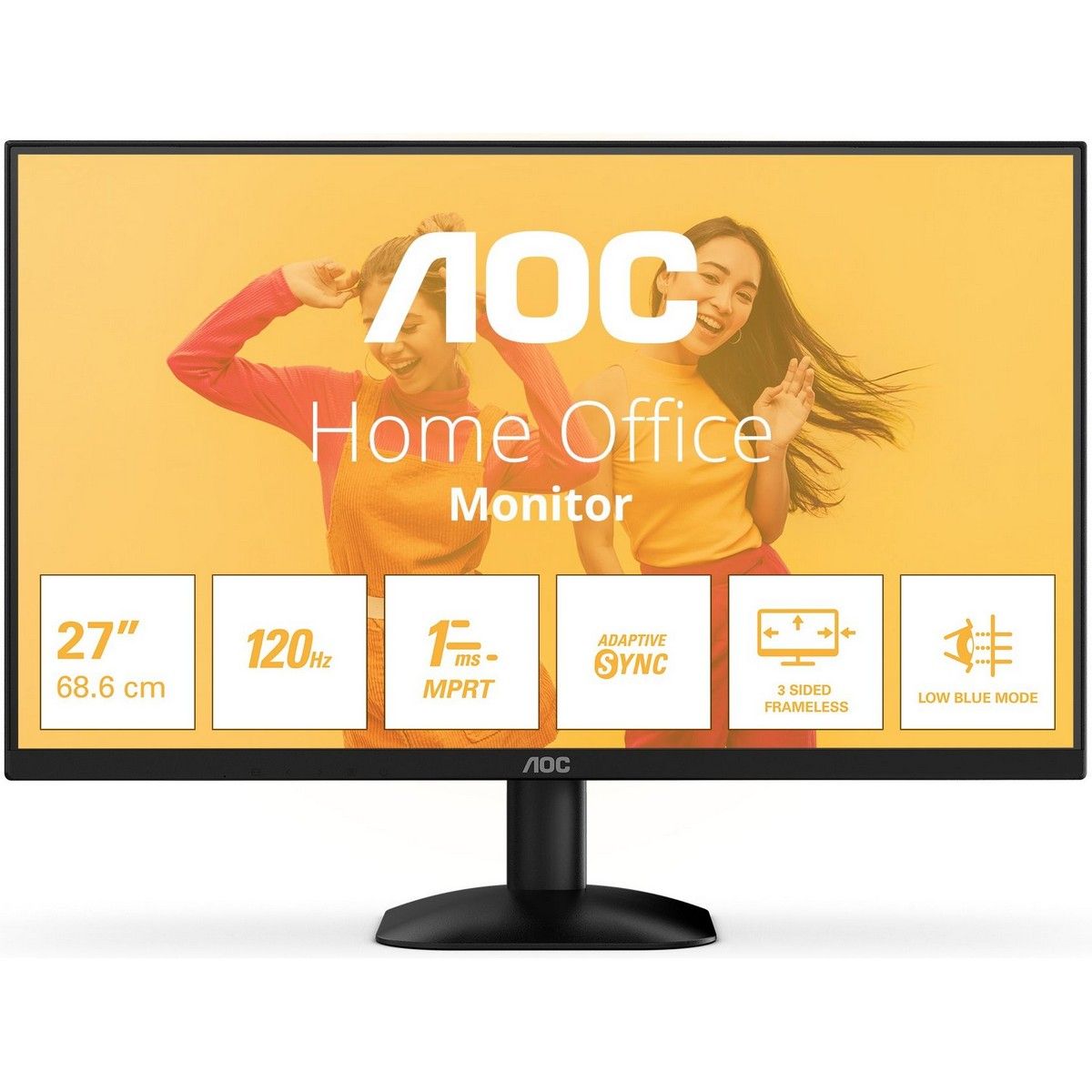 МОНИТОР 27" AOC 27B35HM Black (VA, 1920x1080, 120Hz, 1 ms, 178°/178°, 300 cd/m, 3000:1, +HDMI 1.4 (A