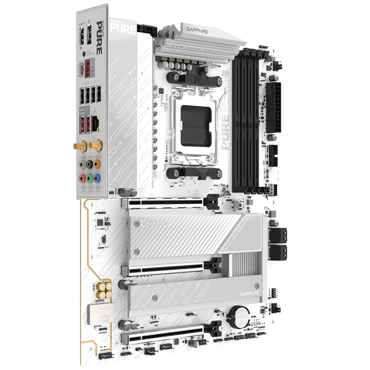 Материнская плата Sapphire B850A PURE WIFI7 B850, AM5, 4*DDR5, 3*PCIEx16, 3*M.2, 2*TypeC, 3*USB3.2Ge