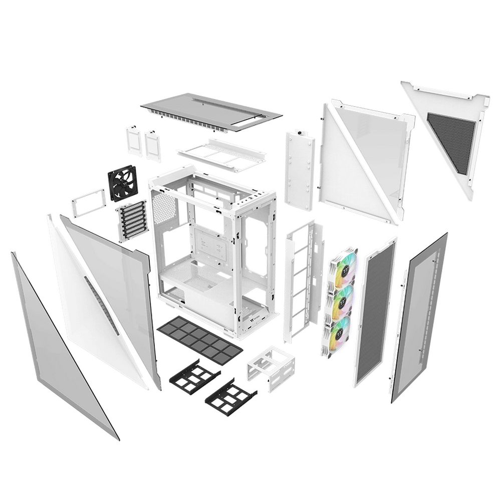 Корпус Thermaltake Divider 500 TG Snow ARGB CA-1T4-00M6WN-01 White/Win/SPCC/Tempered Glass*4/120mm A