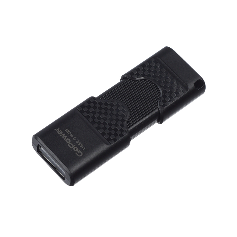 Флеш-накопитель GoPower SLIDER 4GB USB2.0 пластик черный матовый