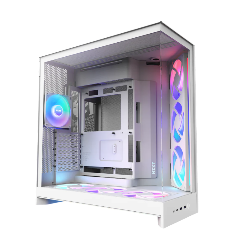 Корпус NZXT H9 Flow RGB+ (2025), Midi-Tower, TG, 6x140mm RGB + 1x120mm RGB, 2xUSB-A 3.2 + 1xUSB-C 3.