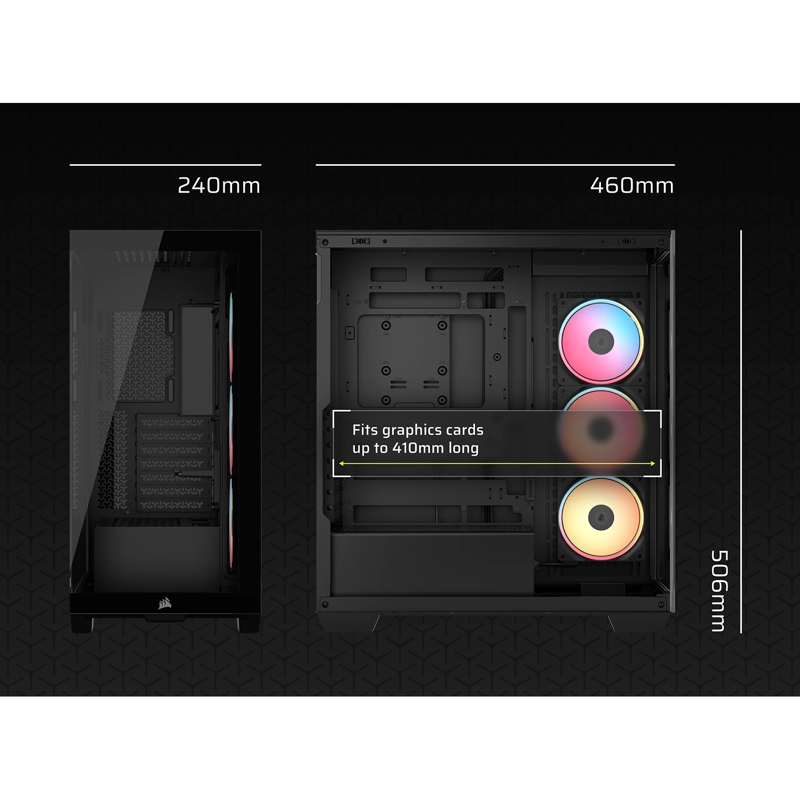 Корпус Corsair 3500X LX-R RGB iCUE LINK, Midi-Tower, TG, 3x120mm ARGB, 2xUSB-A 3.2, 1xUSB 3.2 Type-C