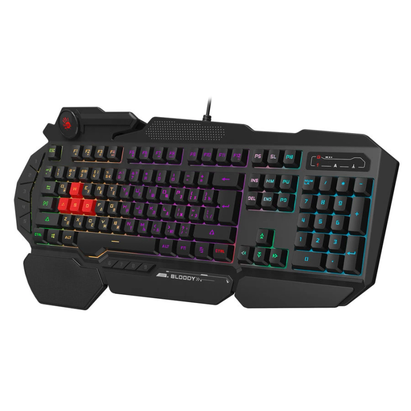 Клавиатура A4Tech Bloody B310N черный USB Multimedia for gamer LED (подставка для запястий) (B310N)