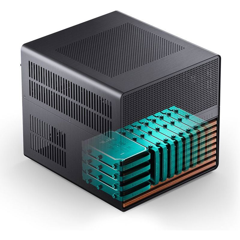 Корпус JONSBO N5, Mini-Tower, 3x120mm, 1xUSB-A 3.0 + 1xUSB-C 3.2, E-ATX, ATX, mATX, mITX Black