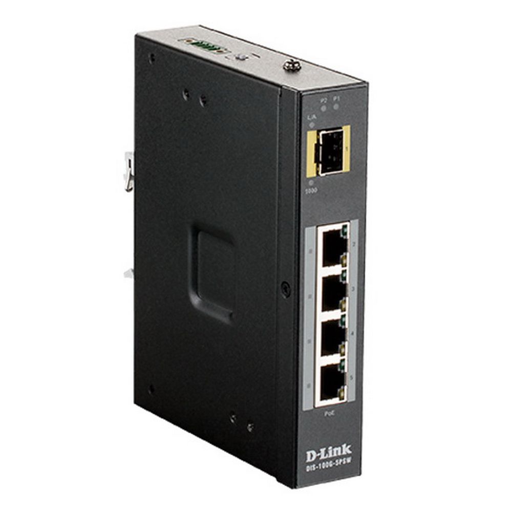 Коммутатор D-Link DIS-100G-5PSW/A1A 4x1Гбит/с 1SFP 4PoE+ 120W неуправляемый