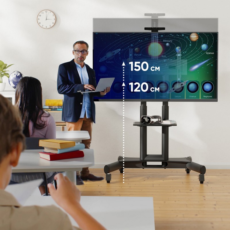 Подставка для телевизора Onkron TS1551 черный 40"-70" макс.60.5кг напольный мобильный