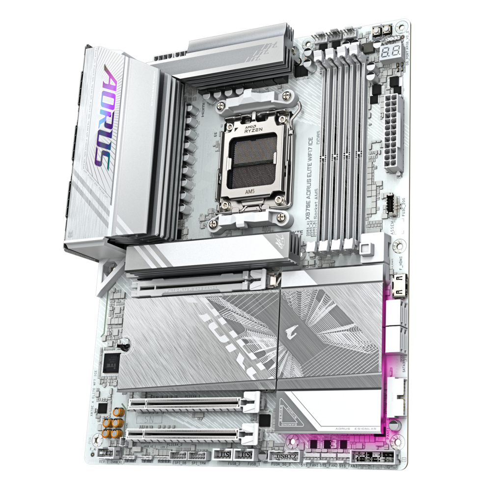 Материнская плата Gigabyte X870E AORUS ELITE WIFI7 ICE Socket AM5 AMD X870E 4xDDR5 ATX AC`97 8ch(7.1